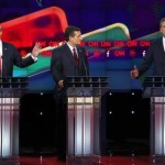 Republican U.S. presidential candidate businessman Donald Trump (L) responds to criticism from former Governor Jeb Bush (R) as Senator Ted Cruz (C) looks on during the Republican presidential debate in Las Vegas, Nevada December 15, 2015. REUTERS/Mike Blake . SAP is the sponsor of this content. It was independently created by Reuters' editorial staff and funded in part by SAP, which otherwise has no role in this coverage. . SAP is the sponsor of this content. It was independently created by Reuters' editorial staff and funded in part by SAP, which otherwise has no role in this coverage.