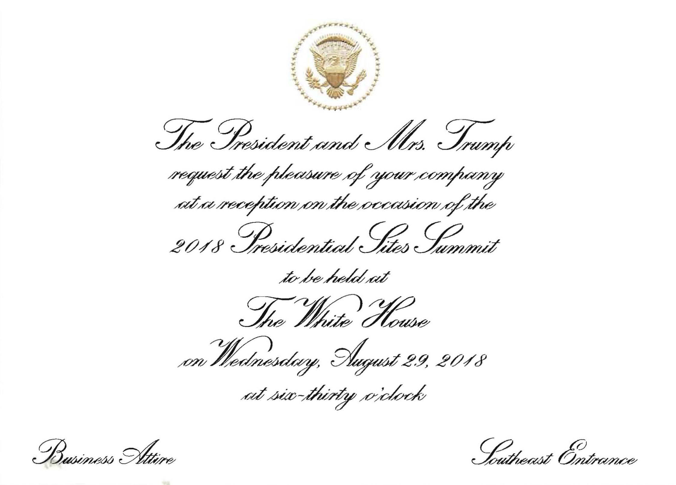 WhiteHouseInvitation - Presidential History